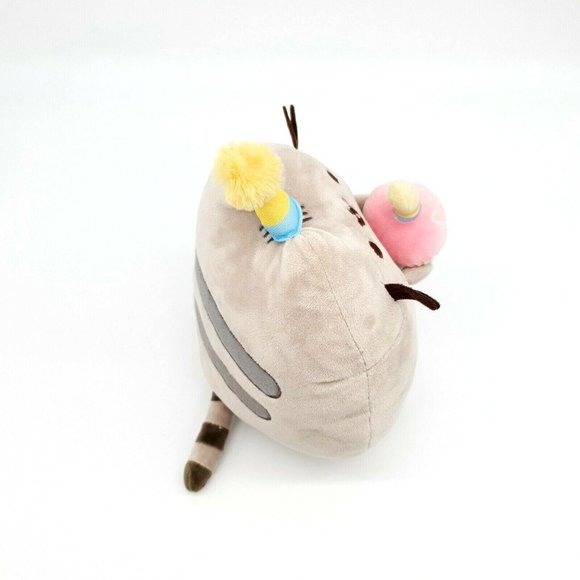 GUND Pusheen Birthday Cupcake Plush Stuffed Animal, Gray, 10.5" Snackables Clean - Picture 6 of 7